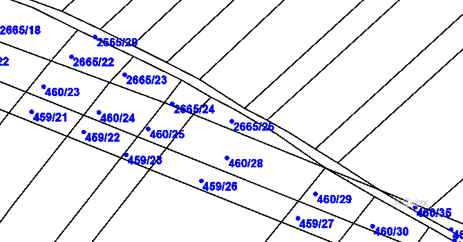 Parcela st. 2665/26 v KÚ Klobouky u Brna, Katastrální mapa
