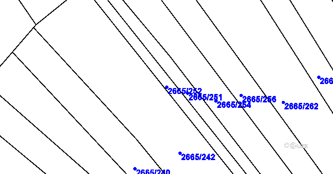 Parcela st. 2665/252 v KÚ Klobouky u Brna, Katastrální mapa