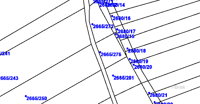 Parcela st. 2665/276 v KÚ Klobouky u Brna, Katastrální mapa