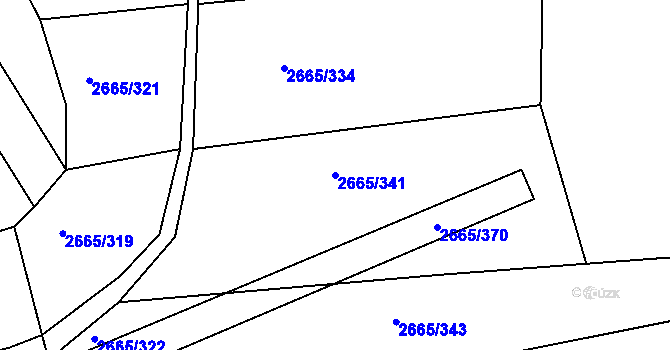 Parcela st. 2665/341 v KÚ Klobouky u Brna, Katastrální mapa