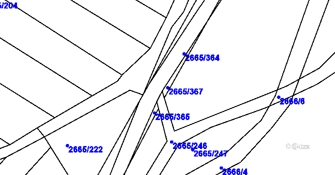 Parcela st. 2665/367 v KÚ Klobouky u Brna, Katastrální mapa