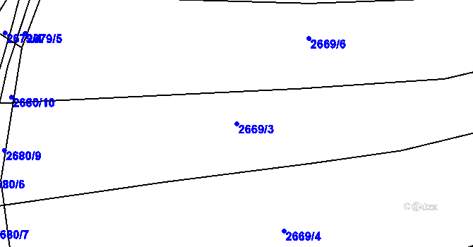 Parcela st. 2669/3 v KÚ Klobouky u Brna, Katastrální mapa