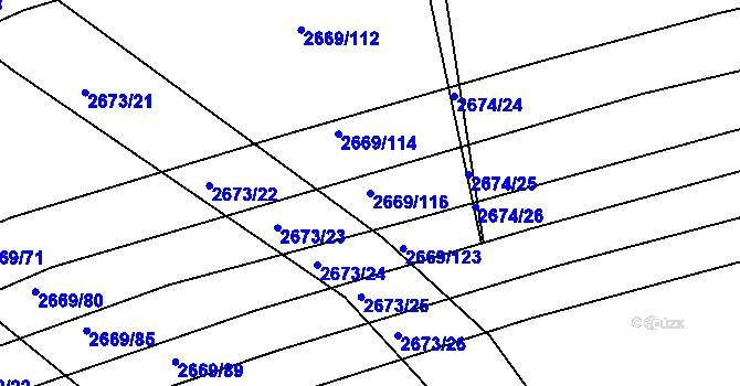 Parcela st. 2669/116 v KÚ Klobouky u Brna, Katastrální mapa