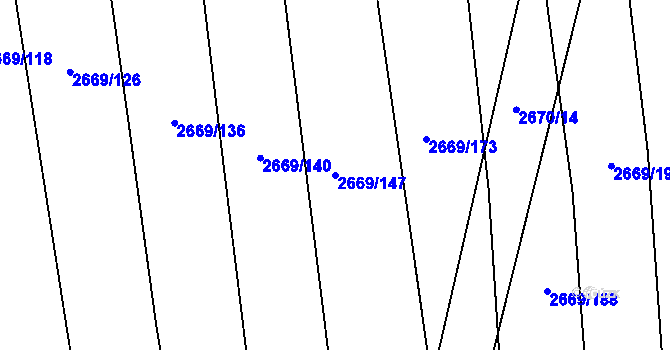Parcela st. 2669/147 v KÚ Klobouky u Brna, Katastrální mapa