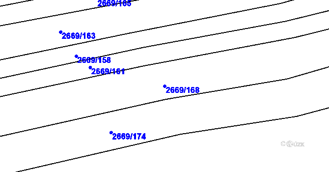 Parcela st. 2669/168 v KÚ Klobouky u Brna, Katastrální mapa