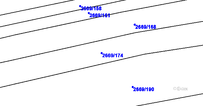 Parcela st. 2669/174 v KÚ Klobouky u Brna, Katastrální mapa