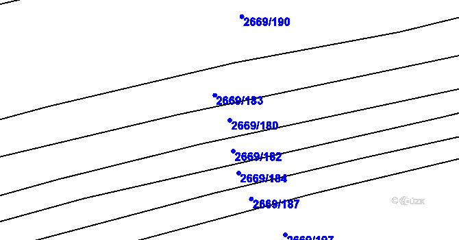 Parcela st. 2669/180 v KÚ Klobouky u Brna, Katastrální mapa