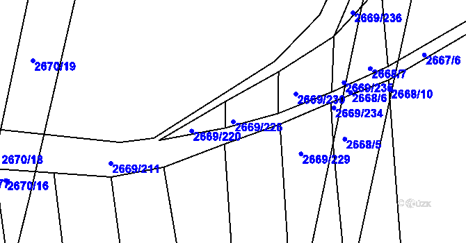 Parcela st. 2669/226 v KÚ Klobouky u Brna, Katastrální mapa