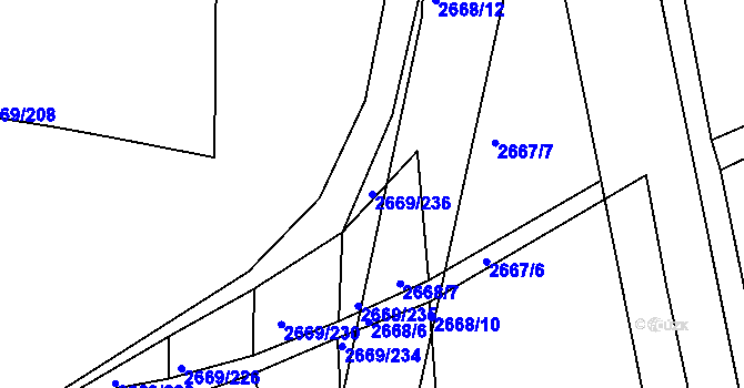 Parcela st. 2669/236 v KÚ Klobouky u Brna, Katastrální mapa