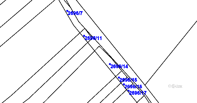 Parcela st. 2696/13 v KÚ Klobouky u Brna, Katastrální mapa
