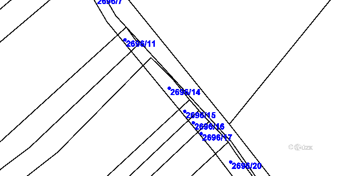 Parcela st. 2696/14 v KÚ Klobouky u Brna, Katastrální mapa