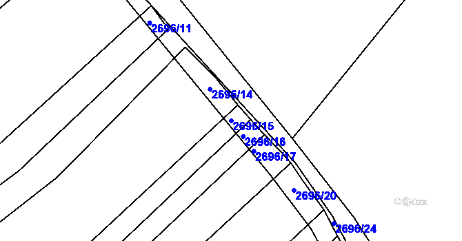 Parcela st. 2696/15 v KÚ Klobouky u Brna, Katastrální mapa