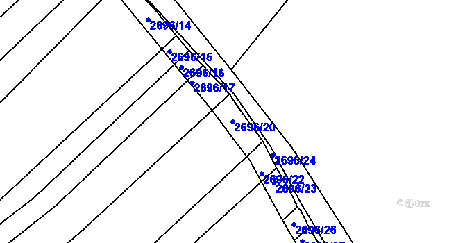 Parcela st. 2696/20 v KÚ Klobouky u Brna, Katastrální mapa