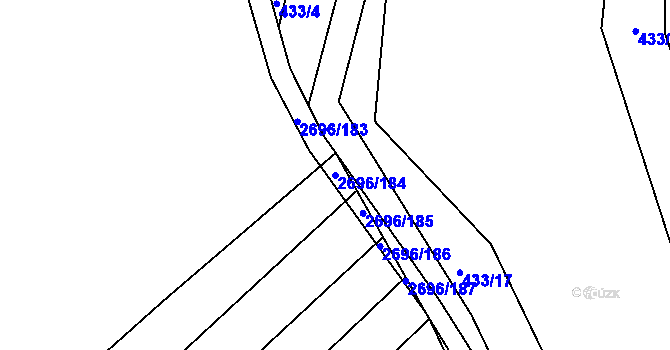Parcela st. 2696/184 v KÚ Klobouky u Brna, Katastrální mapa