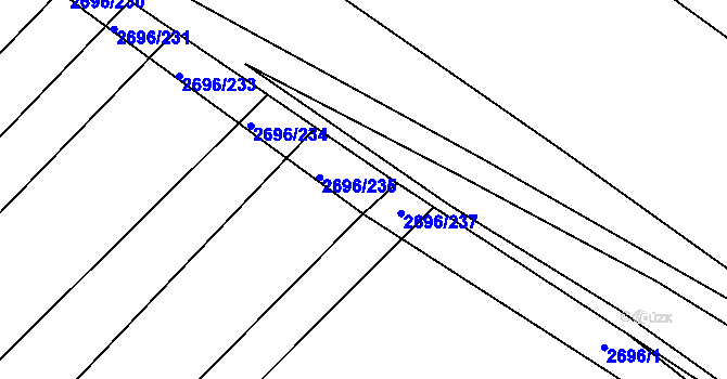 Parcela st. 2696/236 v KÚ Klobouky u Brna, Katastrální mapa