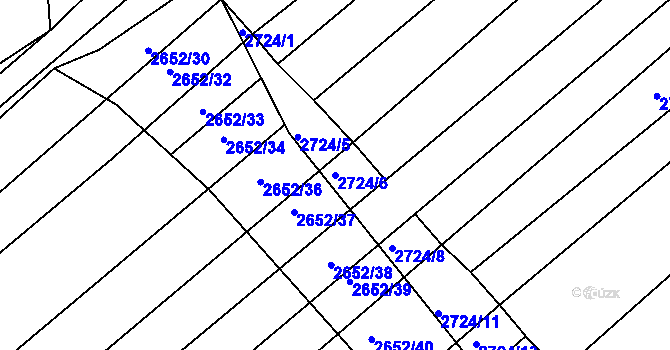 Parcela st. 2724/6 v KÚ Klobouky u Brna, Katastrální mapa