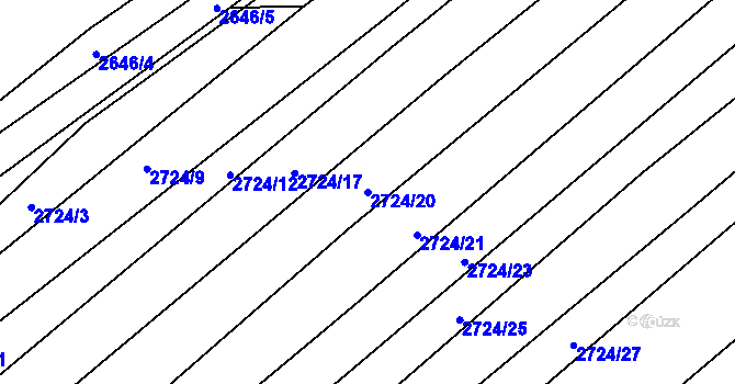 Parcela st. 2724/20 v KÚ Klobouky u Brna, Katastrální mapa