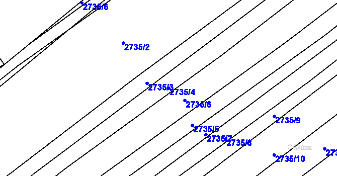 Parcela st. 2735/4 v KÚ Klobouky u Brna, Katastrální mapa