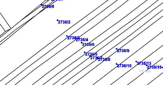 Parcela st. 2735/6 v KÚ Klobouky u Brna, Katastrální mapa