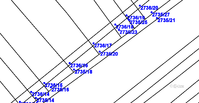 Parcela st. 2735/20 v KÚ Klobouky u Brna, Katastrální mapa
