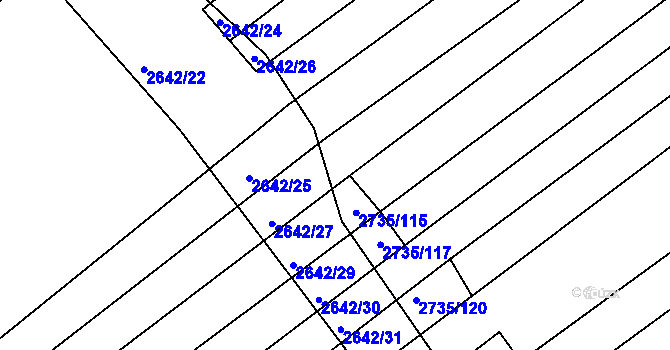 Parcela st. 2735/112 v KÚ Klobouky u Brna, Katastrální mapa
