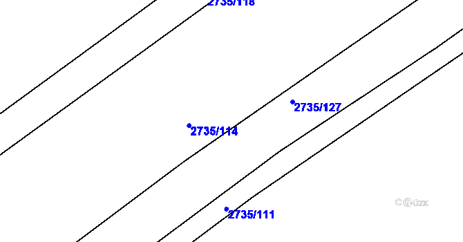 Parcela st. 2735/121 v KÚ Klobouky u Brna, Katastrální mapa