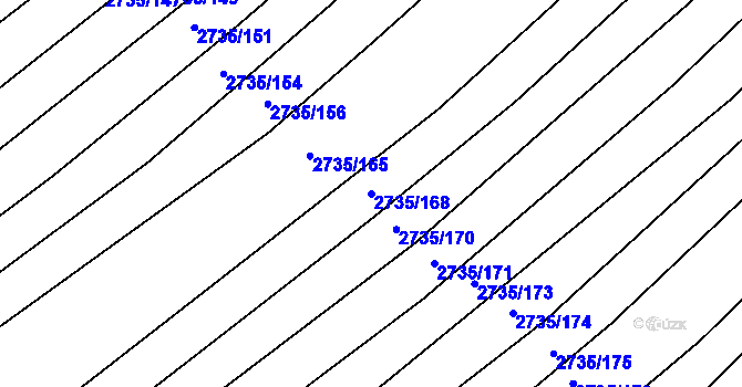 Parcela st. 2735/168 v KÚ Klobouky u Brna, Katastrální mapa