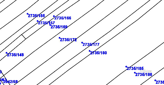 Parcela st. 2735/177 v KÚ Klobouky u Brna, Katastrální mapa