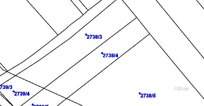 Parcela st. 2738/4 v KÚ Klobouky u Brna, Katastrální mapa