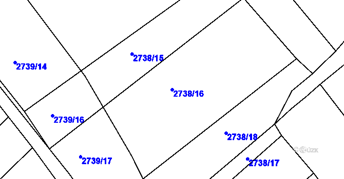 Parcela st. 2738/16 v KÚ Klobouky u Brna, Katastrální mapa