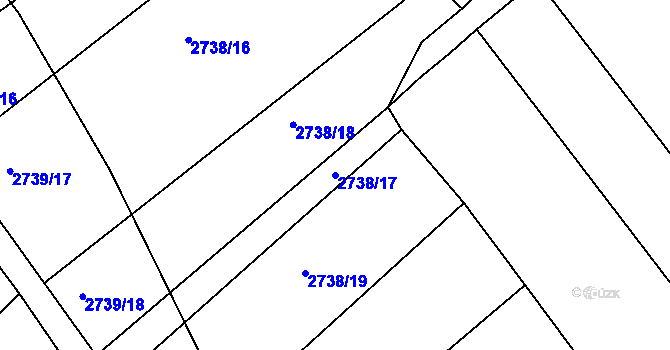 Parcela st. 2738/17 v KÚ Klobouky u Brna, Katastrální mapa