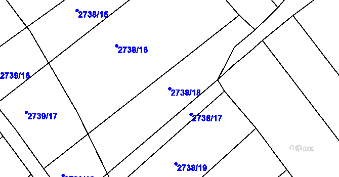 Parcela st. 2738/18 v KÚ Klobouky u Brna, Katastrální mapa