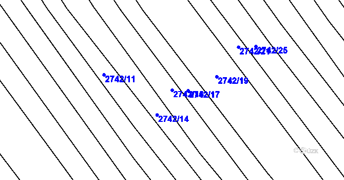 Parcela st. 2742/16 v KÚ Klobouky u Brna, Katastrální mapa