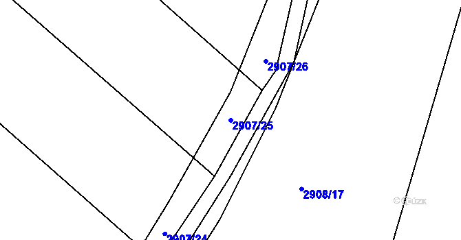 Parcela st. 2907/25 v KÚ Klobouky u Brna, Katastrální mapa