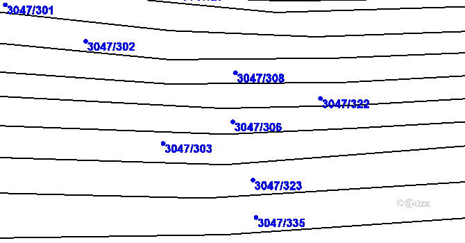 Parcela st. 3047/306 v KÚ Klobouky u Brna, Katastrální mapa