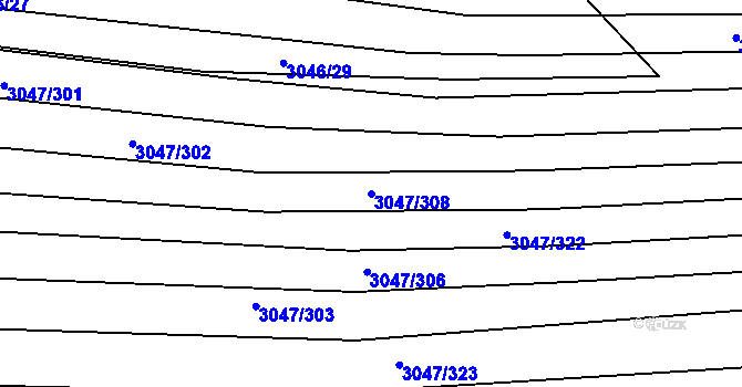 Parcela st. 3047/308 v KÚ Klobouky u Brna, Katastrální mapa