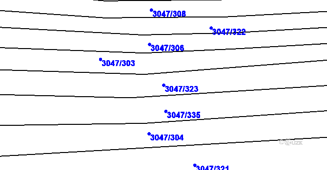 Parcela st. 3047/323 v KÚ Klobouky u Brna, Katastrální mapa