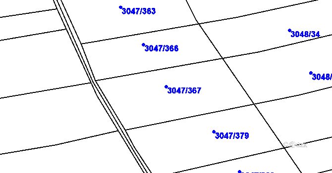 Parcela st. 3047/367 v KÚ Klobouky u Brna, Katastrální mapa