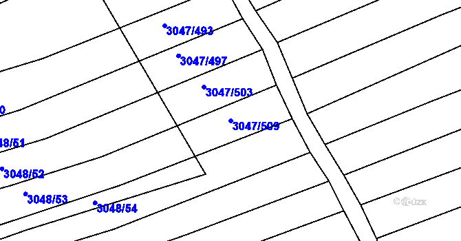 Parcela st. 3047/509 v KÚ Klobouky u Brna, Katastrální mapa
