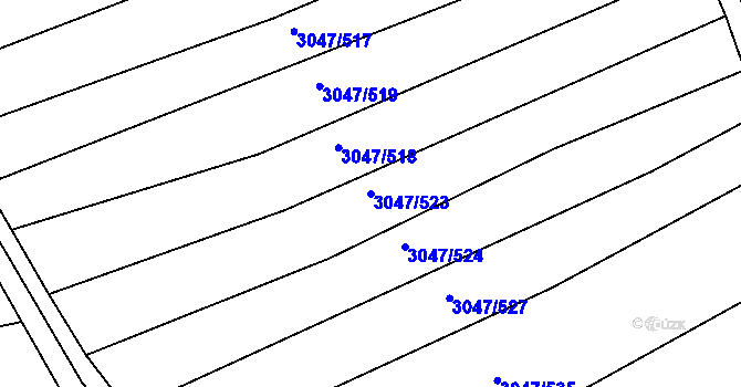 Parcela st. 3047/523 v KÚ Klobouky u Brna, Katastrální mapa