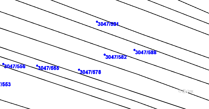 Parcela st. 3047/582 v KÚ Klobouky u Brna, Katastrální mapa