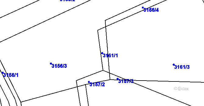 Parcela st. 3161/1 v KÚ Klobouky u Brna, Katastrální mapa