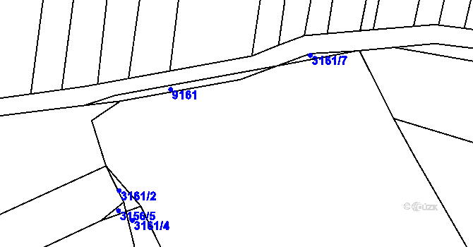 Parcela st. 3161/6 v KÚ Klobouky u Brna, Katastrální mapa