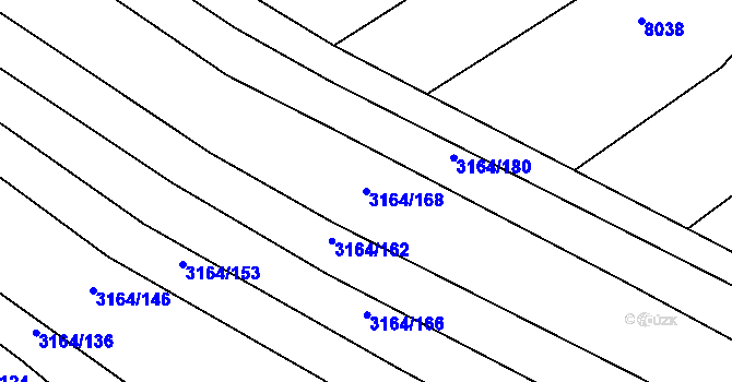 Parcela st. 3164/168 v KÚ Klobouky u Brna, Katastrální mapa