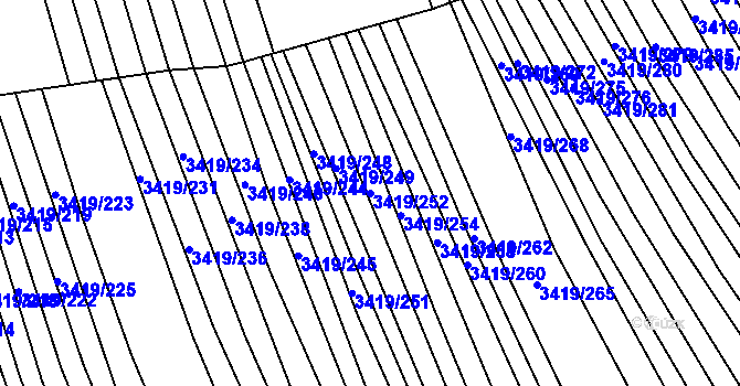 Parcela st. 3419/252 v KÚ Klobouky u Brna, Katastrální mapa