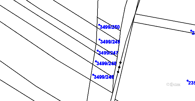 Parcela st. 3499/247 v KÚ Klobouky u Brna, Katastrální mapa