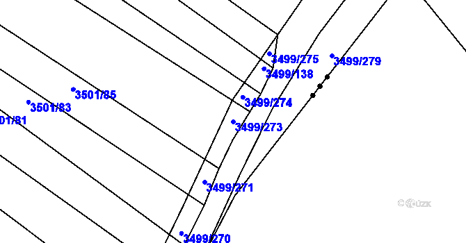 Parcela st. 3499/273 v KÚ Klobouky u Brna, Katastrální mapa