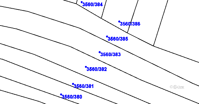 Parcela st. 3560/383 v KÚ Klobouky u Brna, Katastrální mapa
