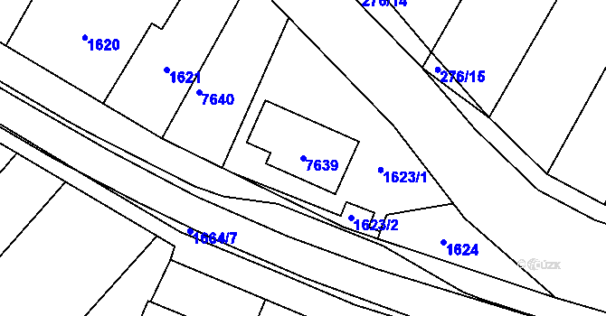 Parcela st. 7639 v KÚ Klobouky u Brna, Katastrální mapa
