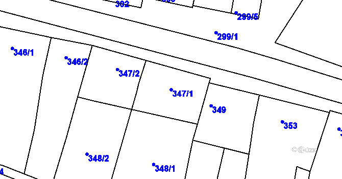 Parcela st. 347/1 v KÚ Klobouky u Brna, Katastrální mapa